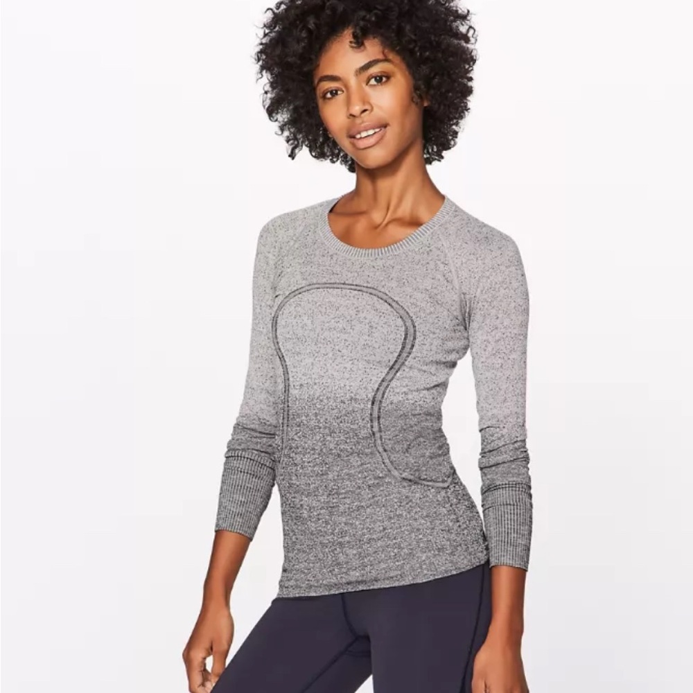 Lululemon Swiftly Tech Gray Ombré Women's Long Sleeve Top - Picture 3 of 5